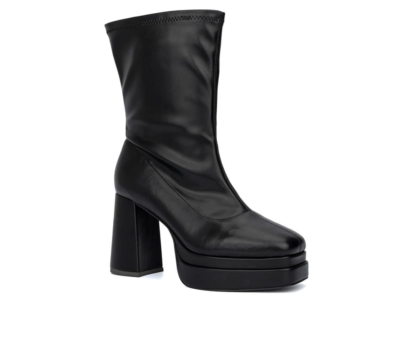 Deals π€© Women's Fashion To Figure Keira Mid Calf Platform Booties Black Wide π - Image 3
