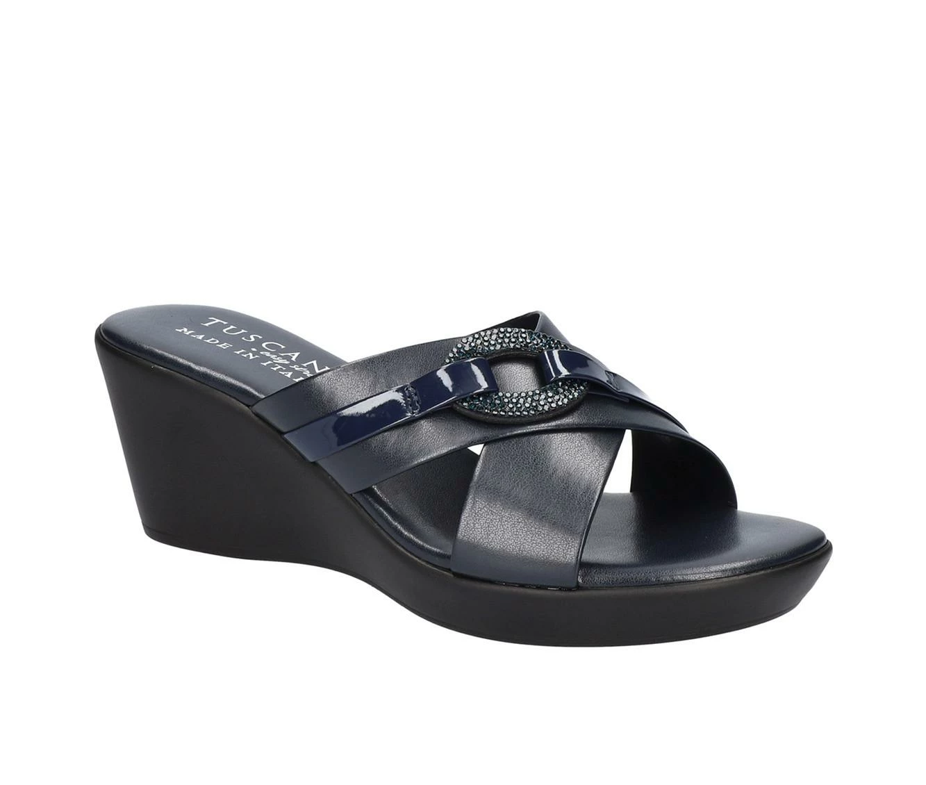 Best deal π Women's TUSCANY BY EASY STREET Sabina Wedge π©΄ Sandals Navy 𧨠- Image 3