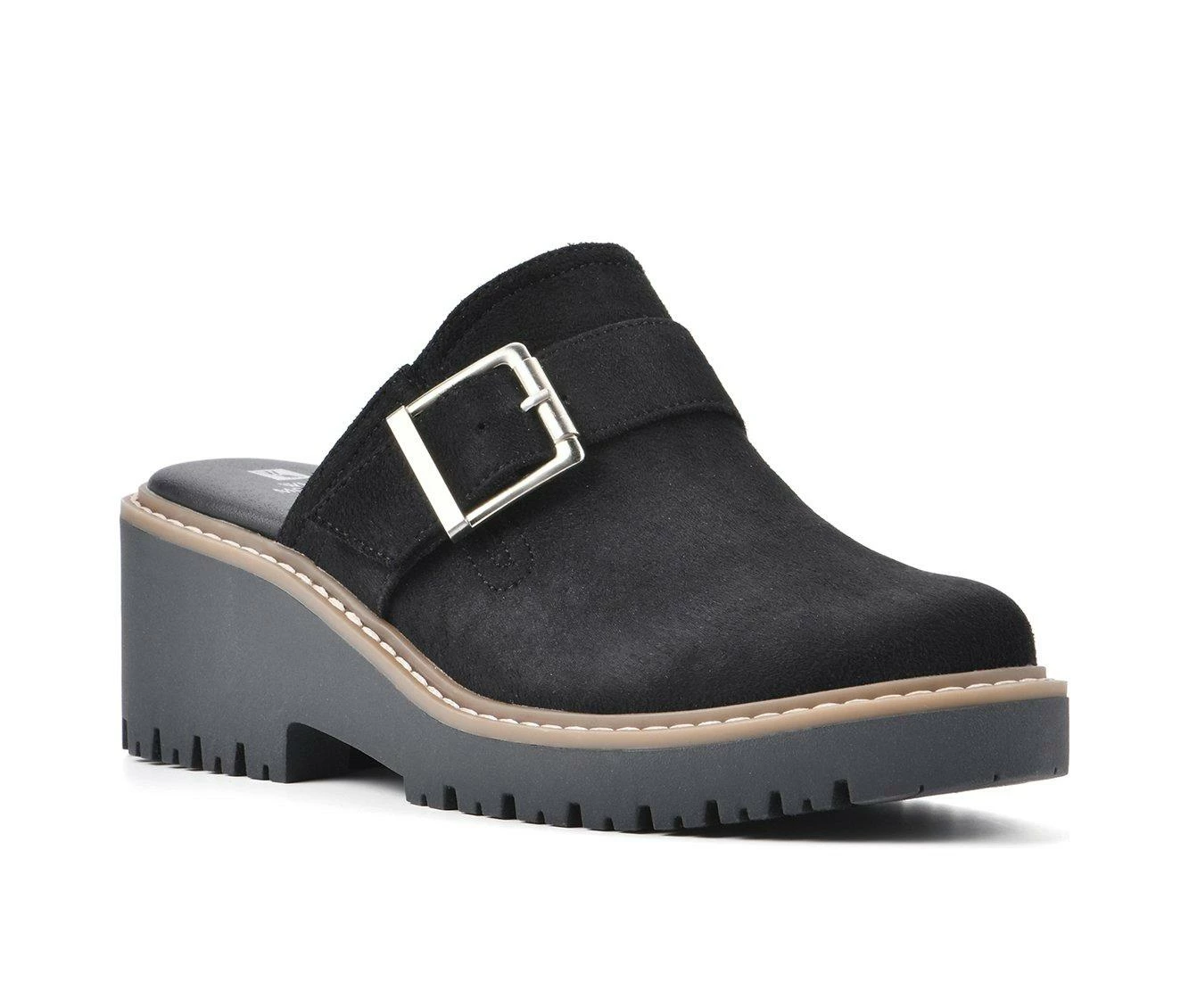 Best Pirce ๐ Women's White Mountain Daring Wedge Mules Black Wide ๐ - Image 3