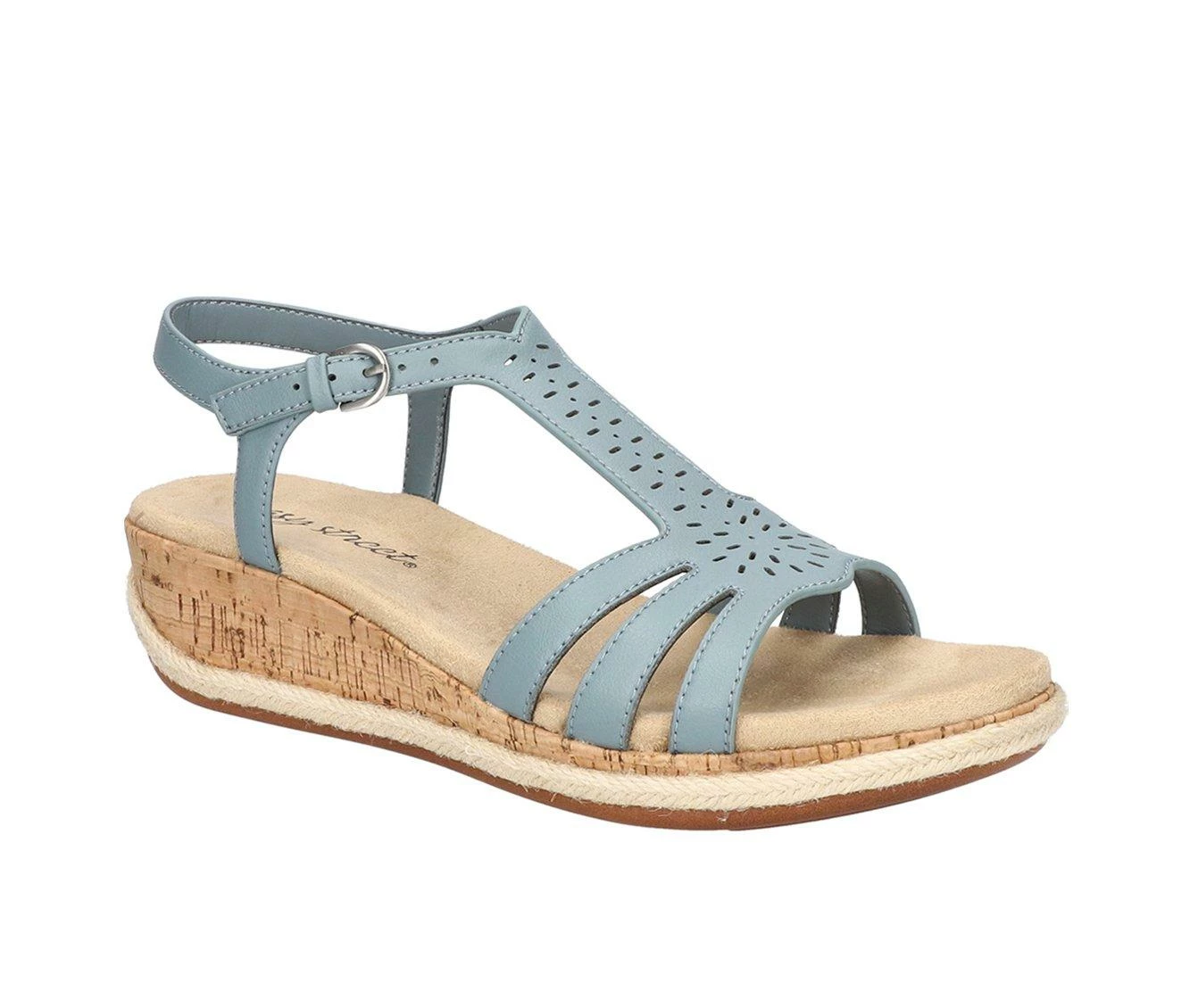 Budget π Women's Easy Street Dorinda Wedge π©΄ Sandals Blue 𧨠- Image 3