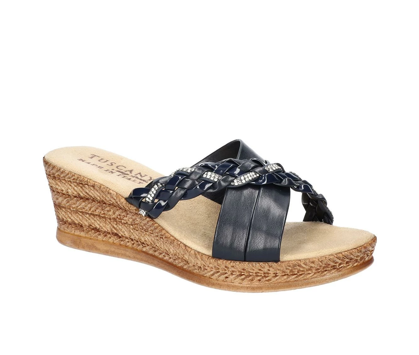 Discount π₯ Women's TUSCANY BY EASY STREET Gessica Wedge π©΄ Sandals Navy π₯° - Image 3