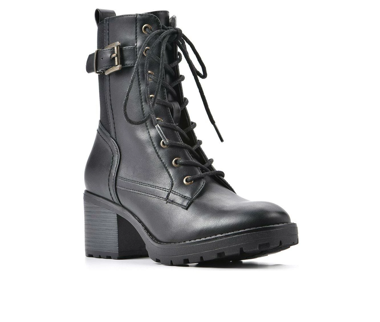 Best Sale π Women's White Mountain Bradley Lace Up Heeled Booties Black π - Image 3