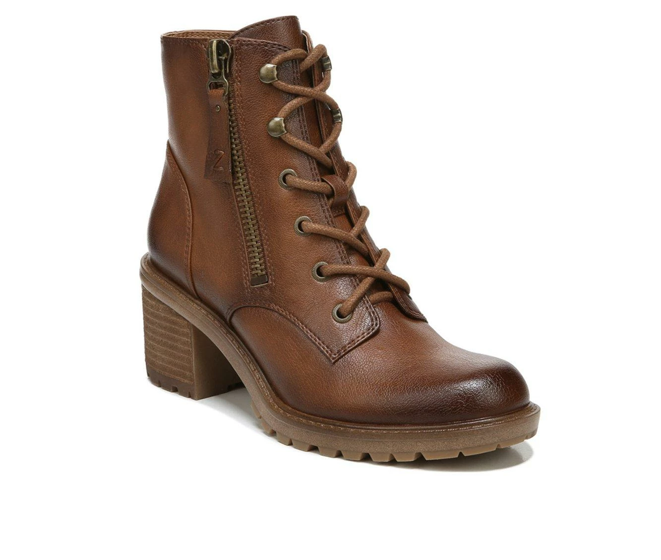 Outlet π Women's Zodiac Gaige Heeled Combat Booties Cognac π - Image 3