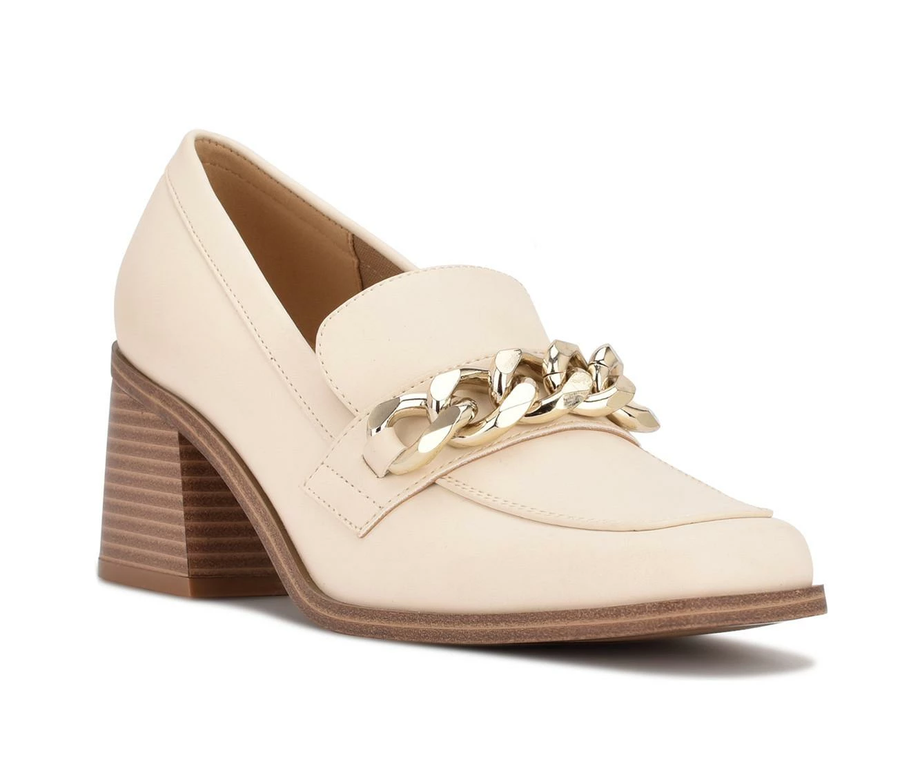 Cheapest π Women's Nine West Char Heeled Loafers White π― - Image 3