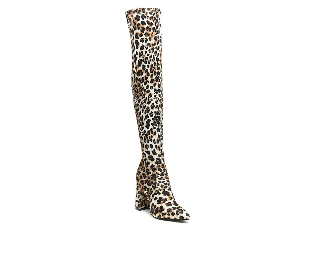 Brand new π Women's London Rag Flittle Over The Knee Heeled π₯Ύ Boots Leopard Suede π€© - Image 3