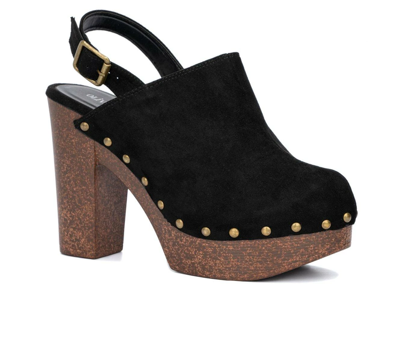 Outlet βοΈ Women's Olivia Miller Lia Platform Heeled Clogs Black π₯° - Image 3