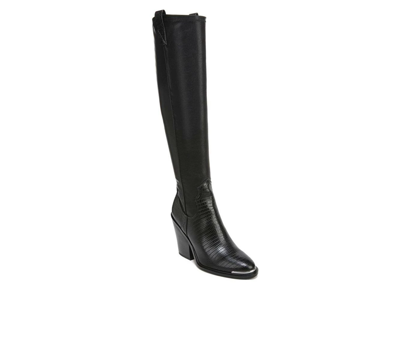 Deals π Women's Franco Sarto Glenice 2 Wide Calf Knee High Heeled Western π₯Ύ Boots Black βοΈ - Image 3