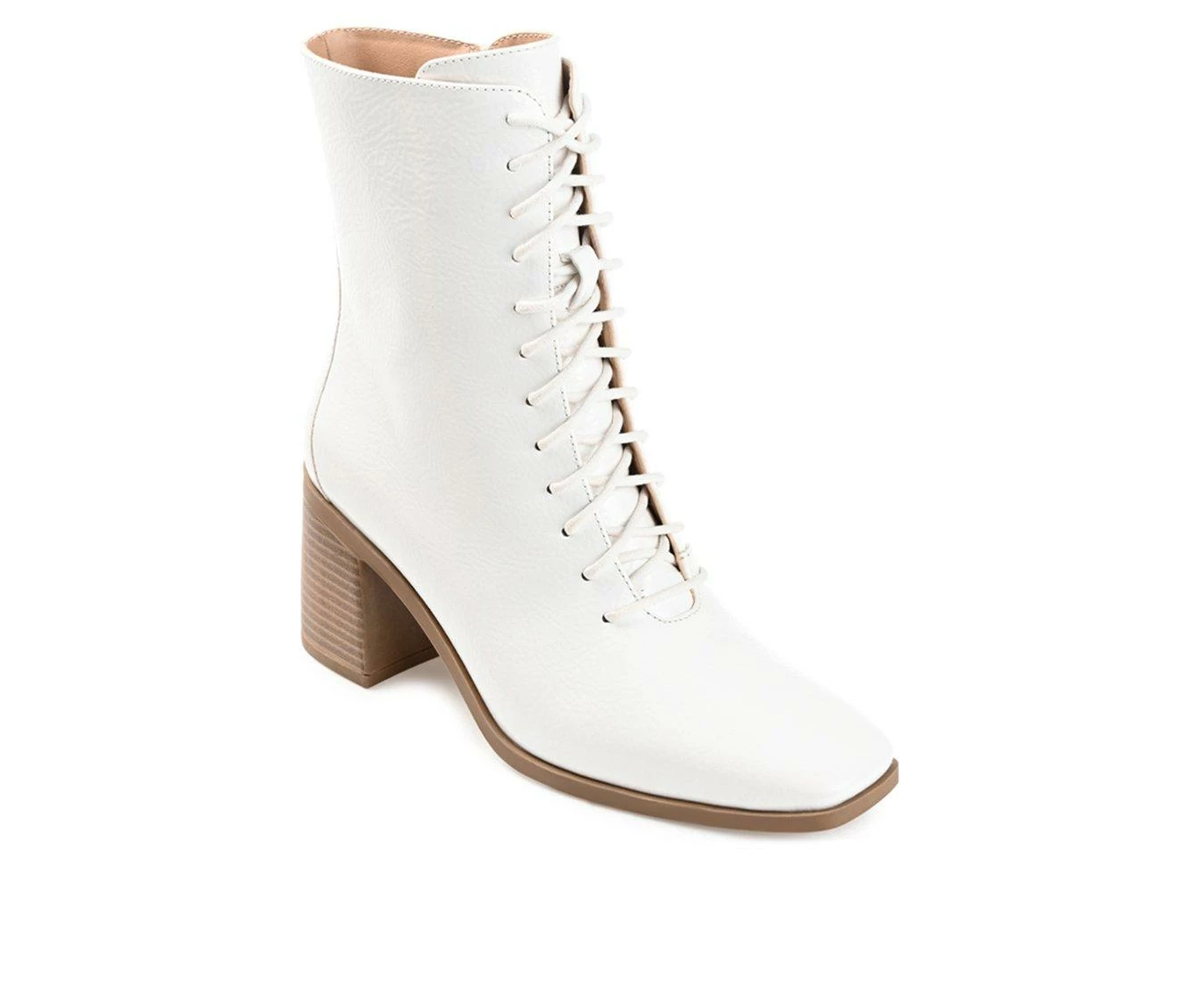 Best Pirce ✔️ Women's Journee Collection Covva Heeled Combat Booties Bone ⌛ - Image 3