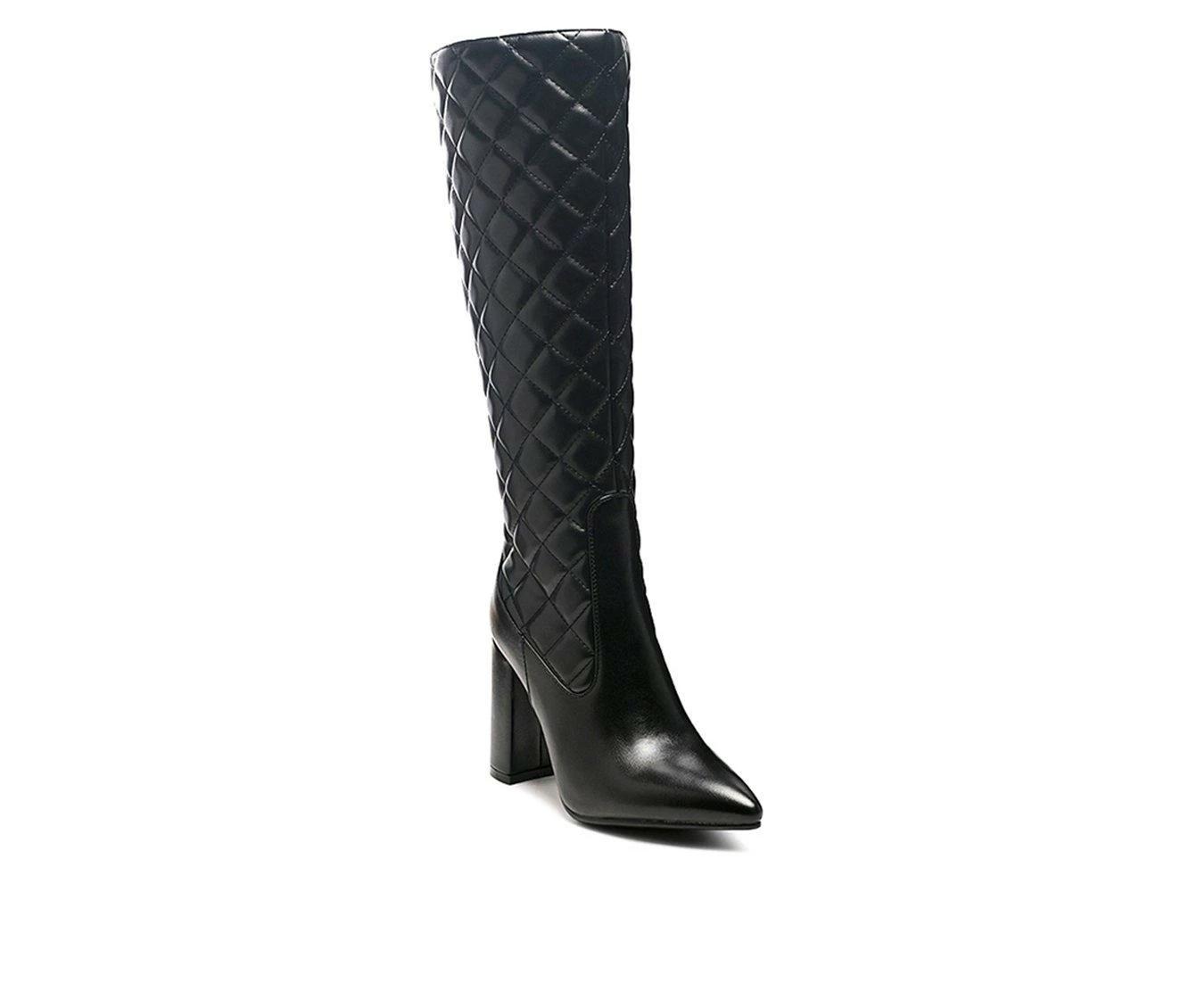 Best Sale 𧨠Women's London Rag Quilt Knee High π₯Ύ Boots Black π - Image 3