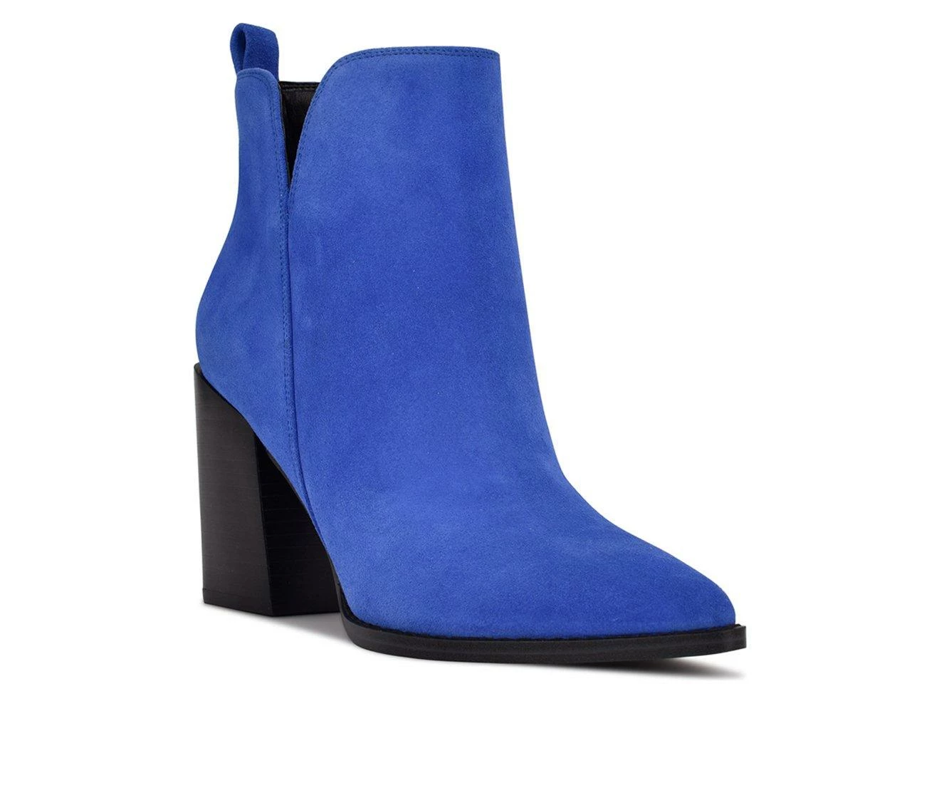Best Pirce π Women's Nine West Birds Heeled Booties Blue Suede π - Image 3
