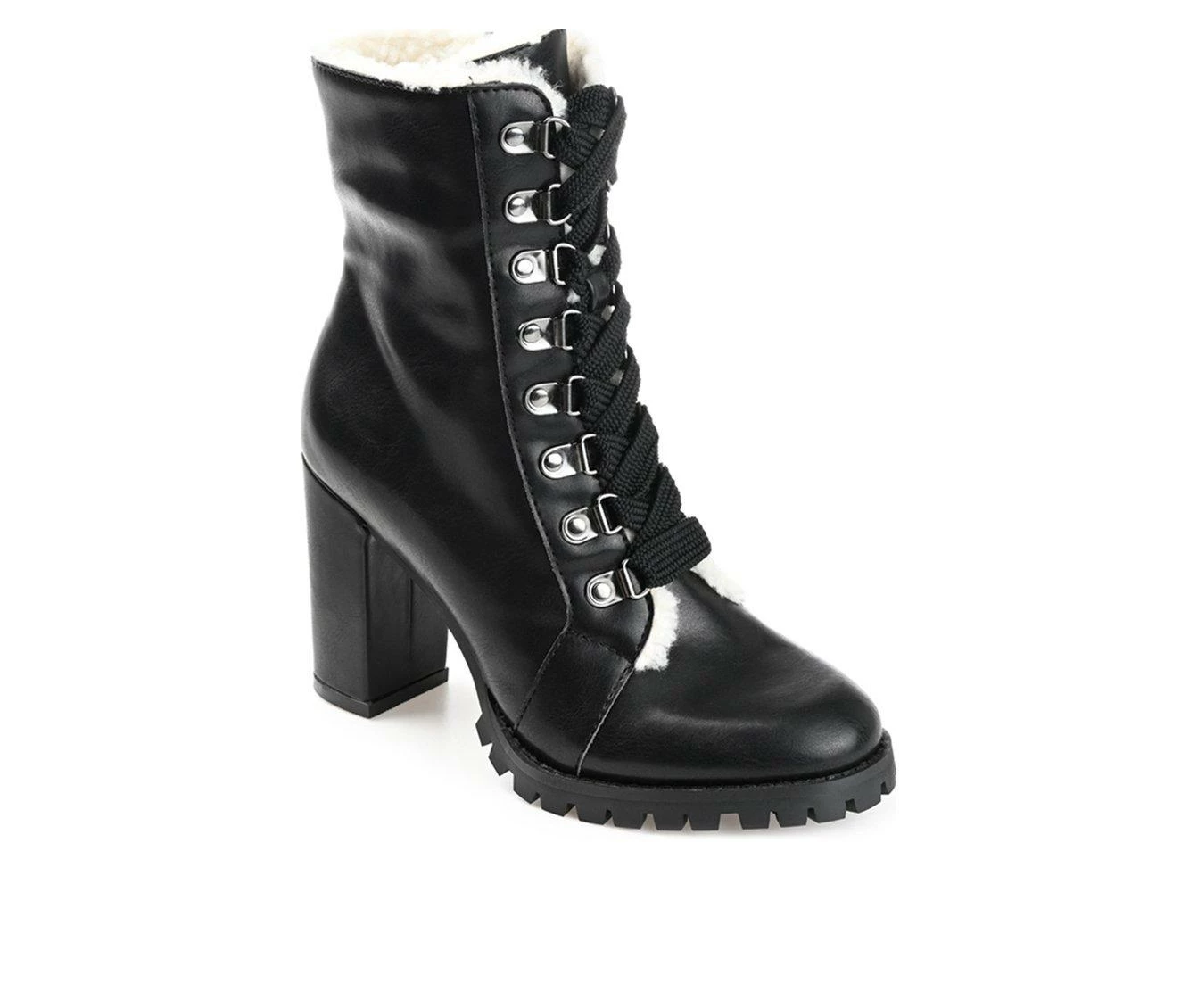 Promo π― Women's Journee Collection Fauna Heeled Combat Booties Black π - Image 3