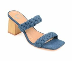 New 🥰 Women's Journee Collection Bronte 👗 Dress 🩴 Sandals Denim 👍 -b.o.c Sales 2 410