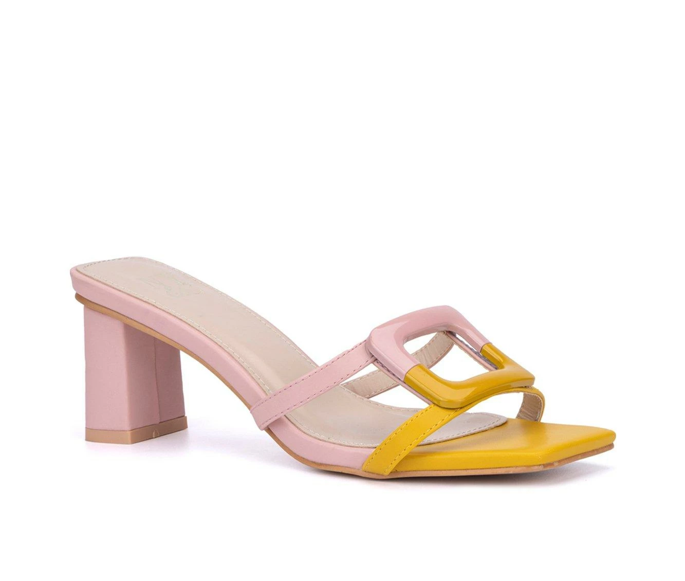 Deals π Women's New York And Company Halo Block Heel π Dress π©΄ Sandals Yellow β - Image 3