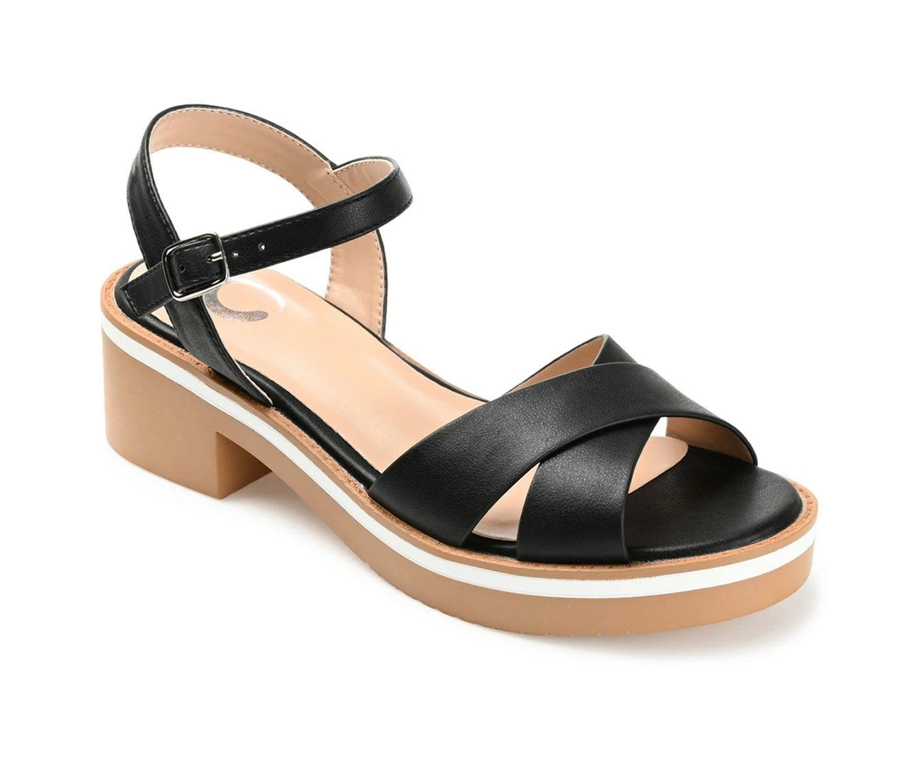 New π Women's Journee Collection Hilaree Block Heeled π©΄ Sandals Black π - Image 3