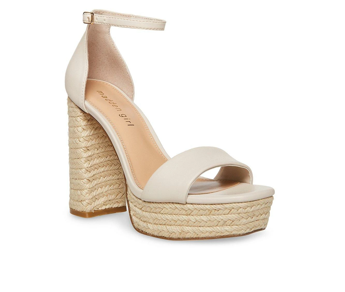 Deals βοΈ Women's Madden Girl Omega Block Heel π Dress π©΄ Sandals Bone Paris π - Image 3