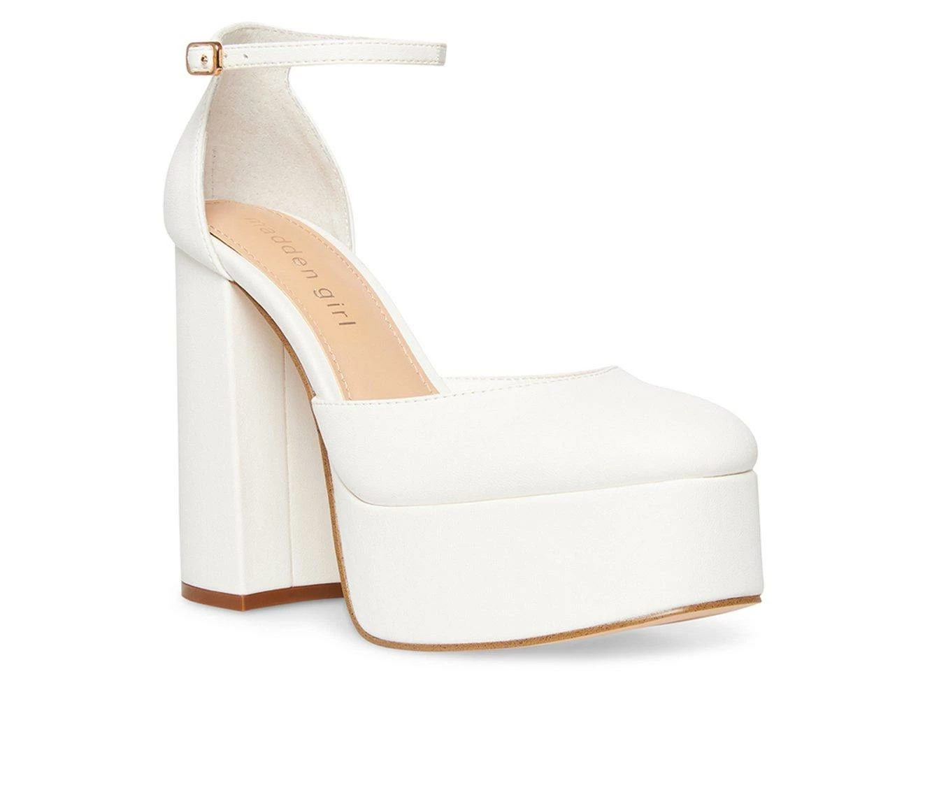 Coupon β€οΈ Women's Madden Girl Dion Mary Jane Platform Pumps White Pari π - Image 3