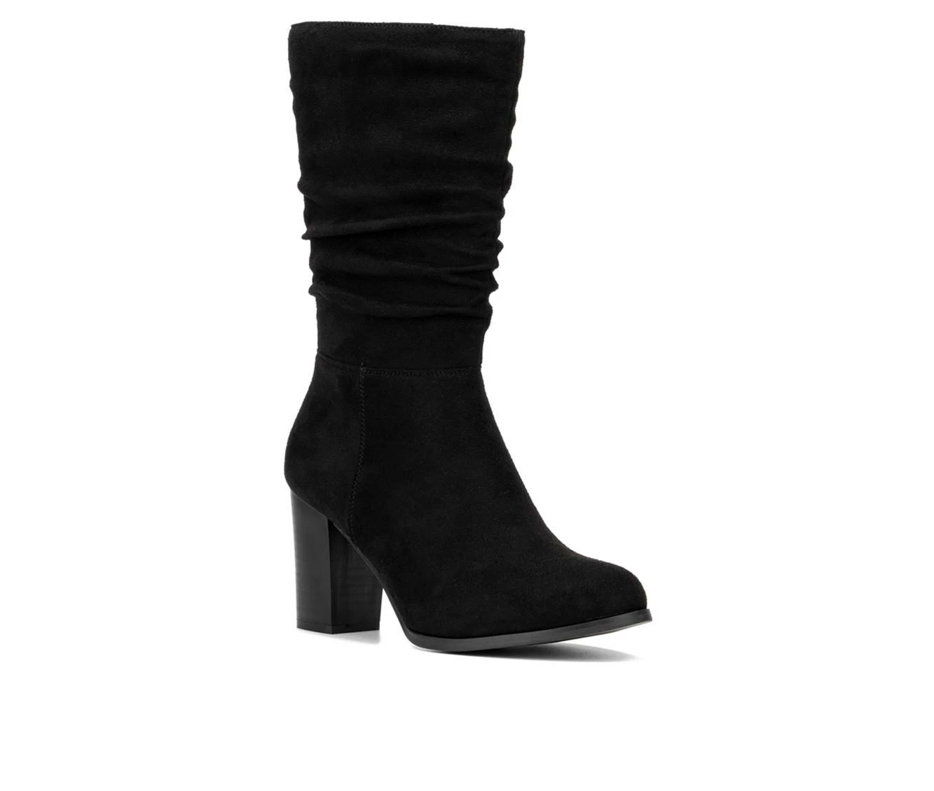 Deals βοΈ Women's New York And Company Amena Mid Calf Heeled π₯Ύ Boots Black 𧨠- Image 3