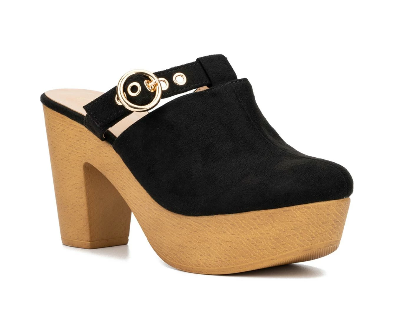 Best reviews of π Women's New York And Company Nyomi Platform Clogs Black π - Image 3