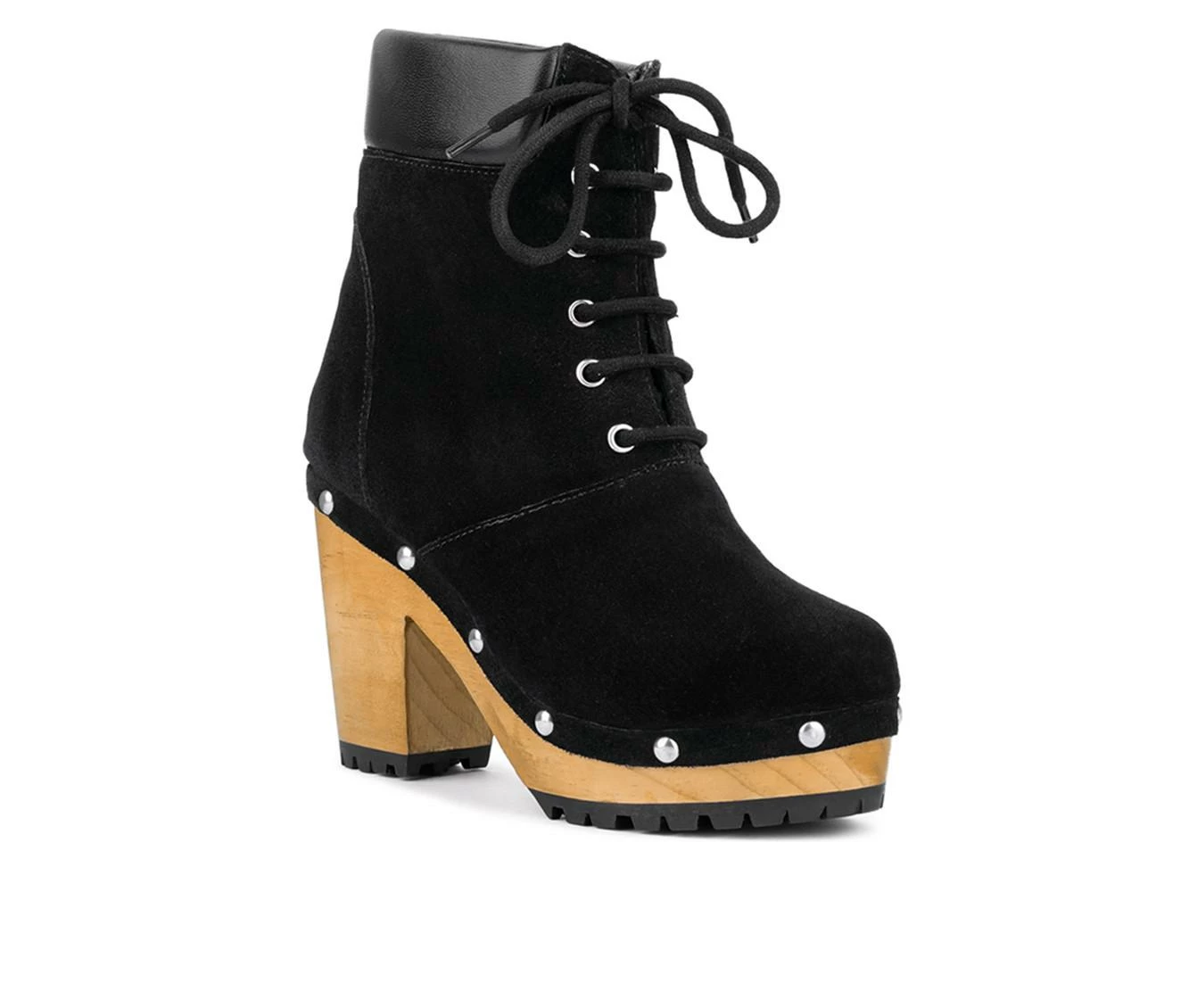 Outlet π Women's Rag & Co Maaya Heeled Lace Up Booties Black π - Image 3