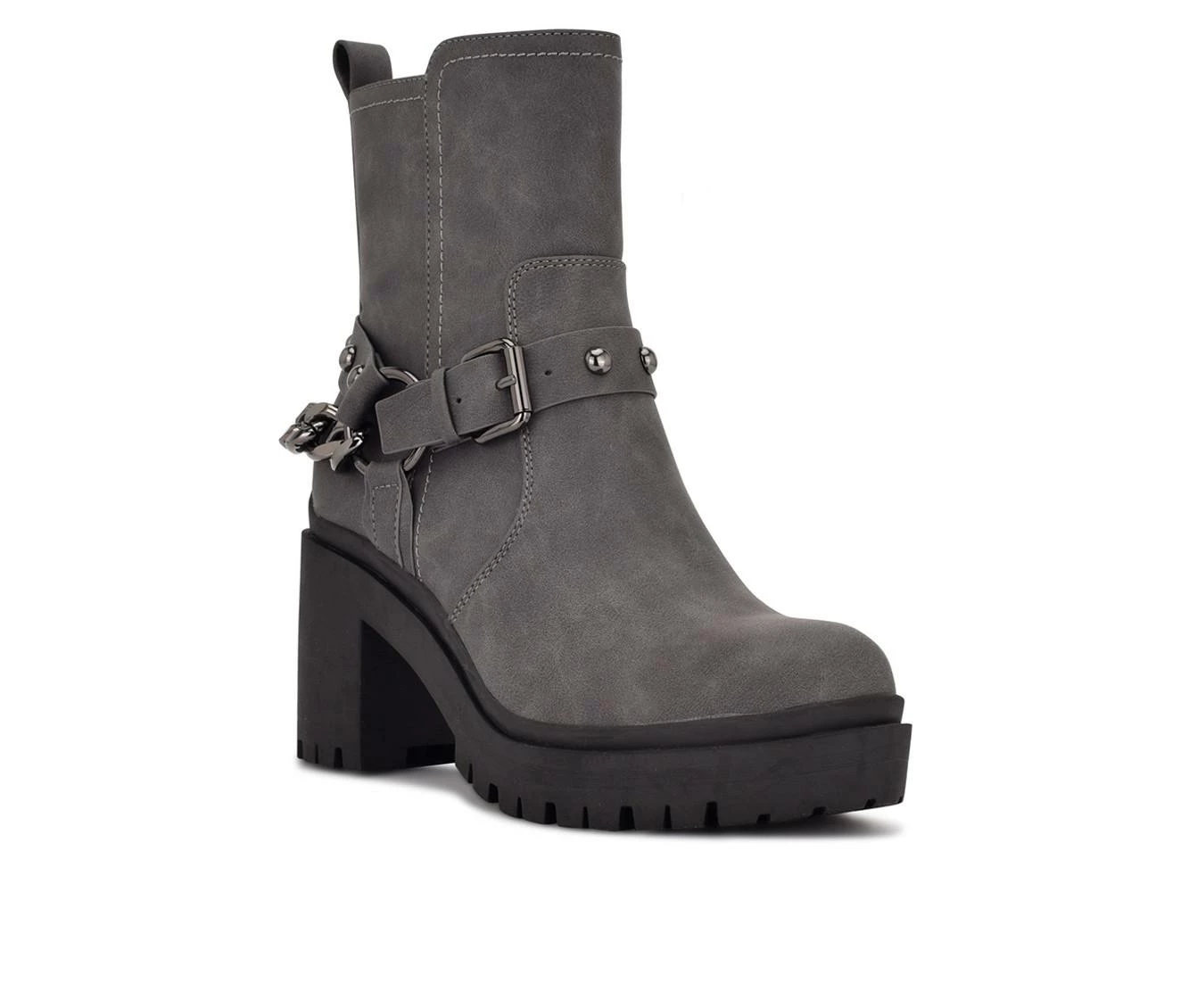 Budget π€© Women's Nine West Quinda Heeled Booties Grey π - Image 3