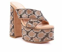 Cheapest 😉 Women's London Rag Ful Platform Heeled 🩴 Sandals Gold ⭐ -b.o.c Sales 2 765