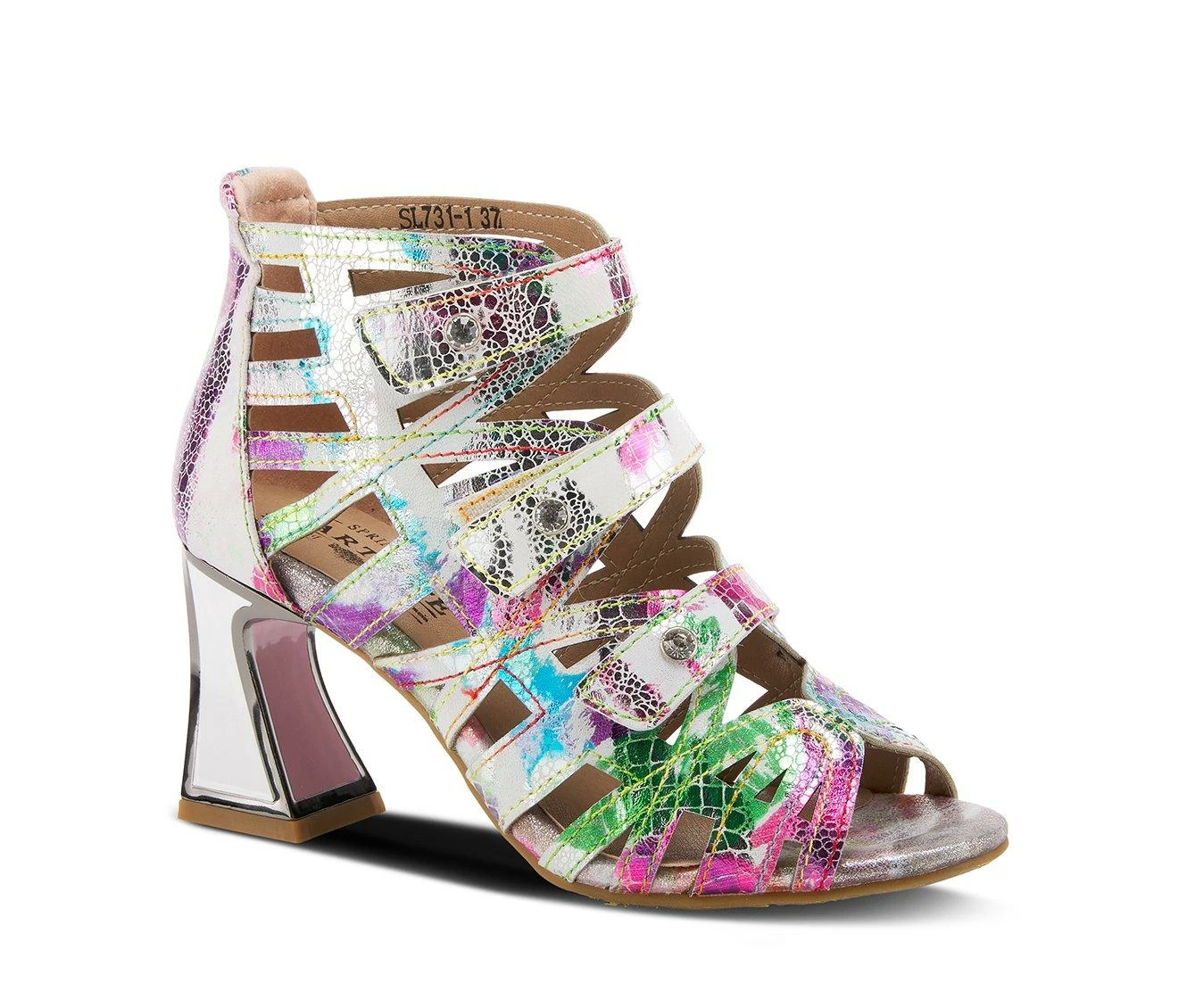 New π Women's L'Artiste Society π Dress π©΄ Sandals White Multi π - Image 3