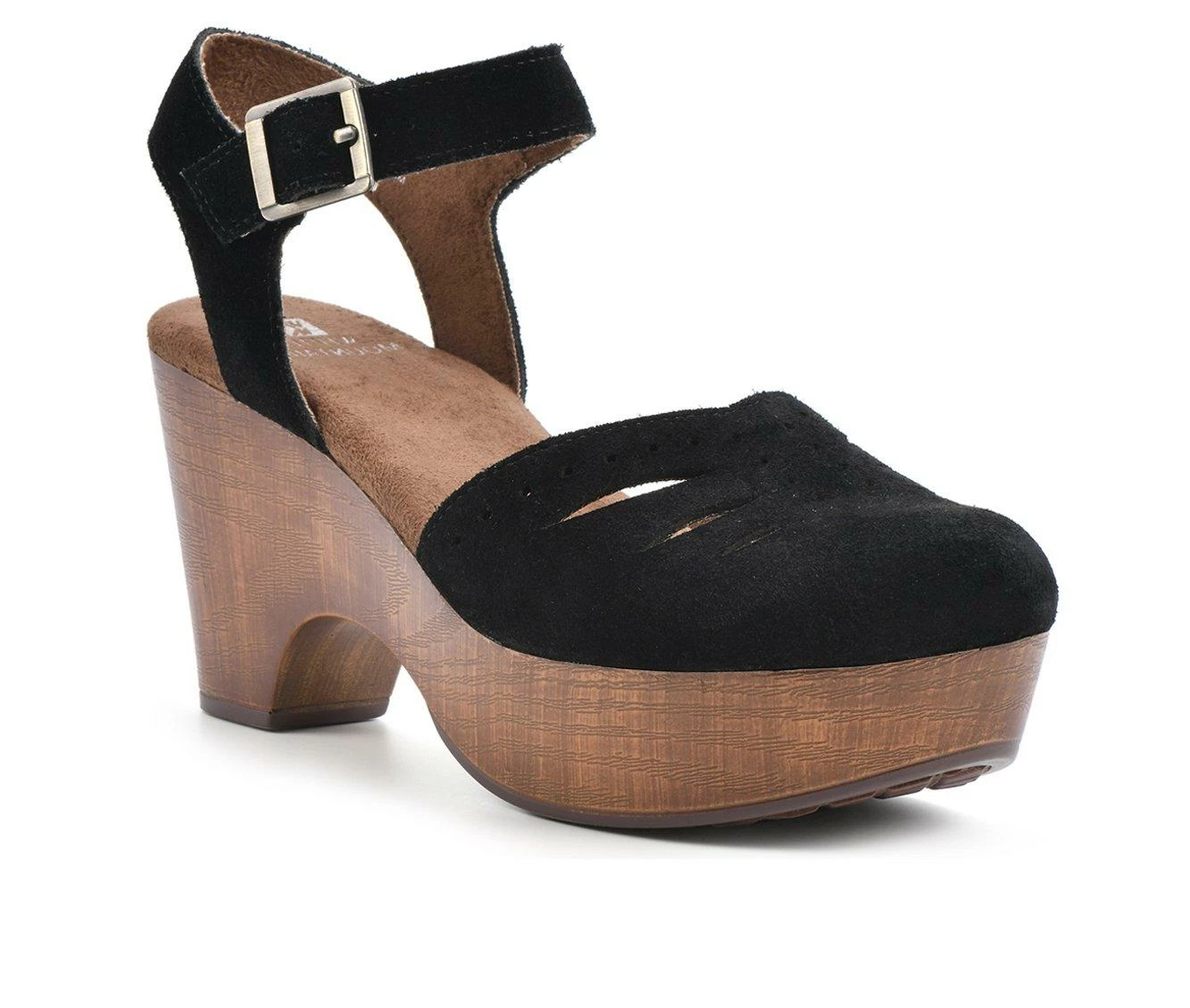 Hot Sale π Women's White Mountain Cassidy Platform Heeled Clog Black Suede π - Image 3