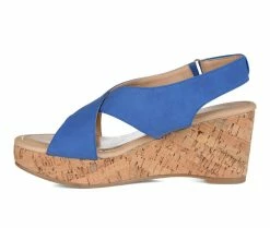 Best reviews of 😍 Women's Journee Collection Jenice Wedges Blue 👍 -b.o.c Sales 3 1417
