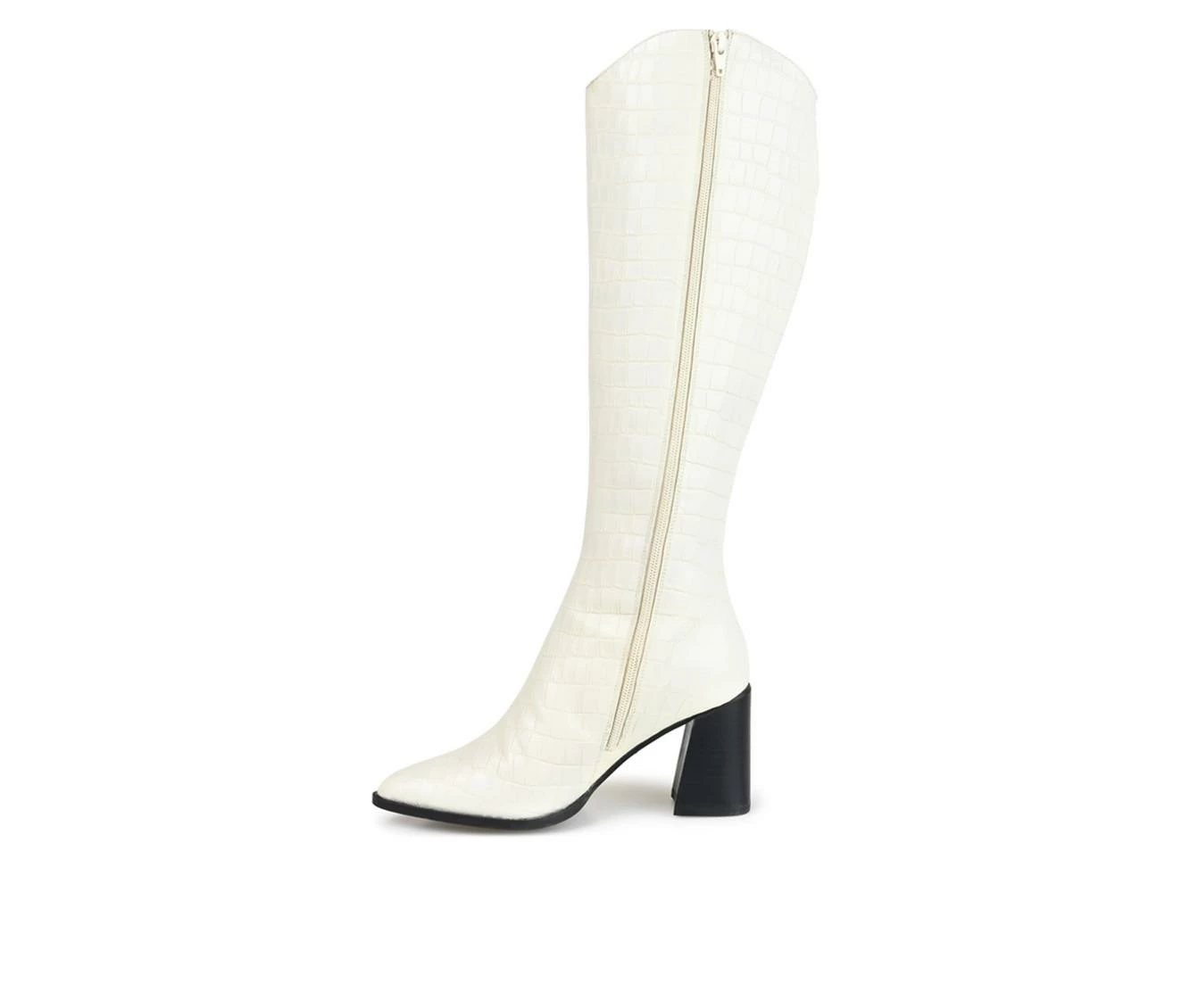 Outlet π Women's Journee Signature Laila Heeled Knee High π₯Ύ Boots Off White π - Image 4