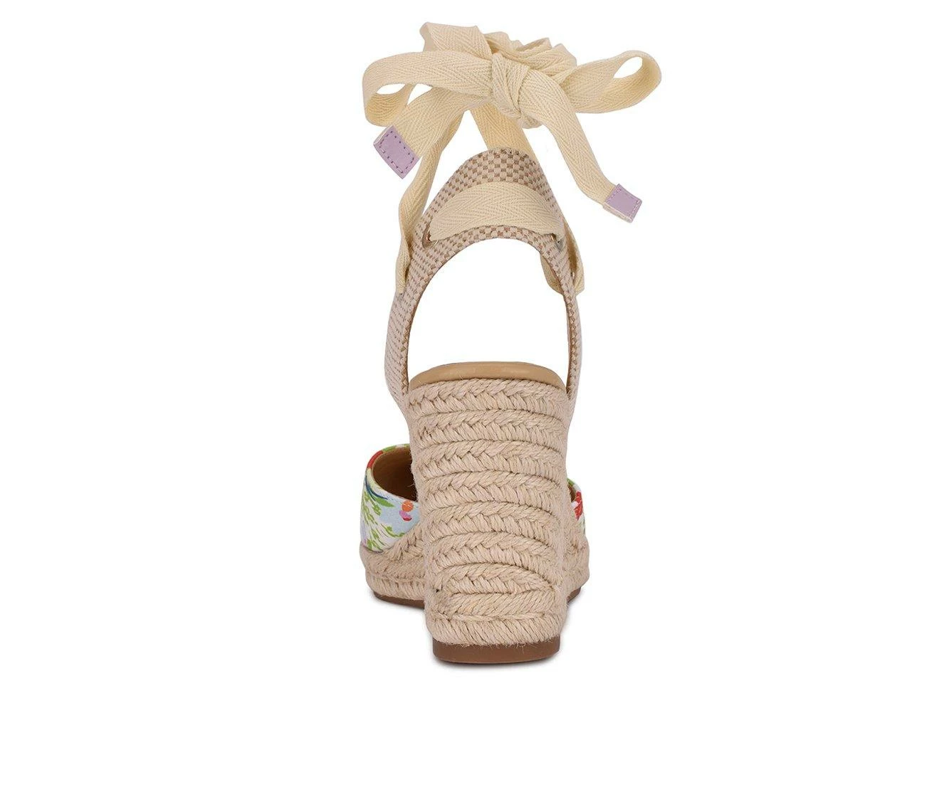 Cheap π Women's Nine West Frienda Wedges Whtie Floral β - Image 4