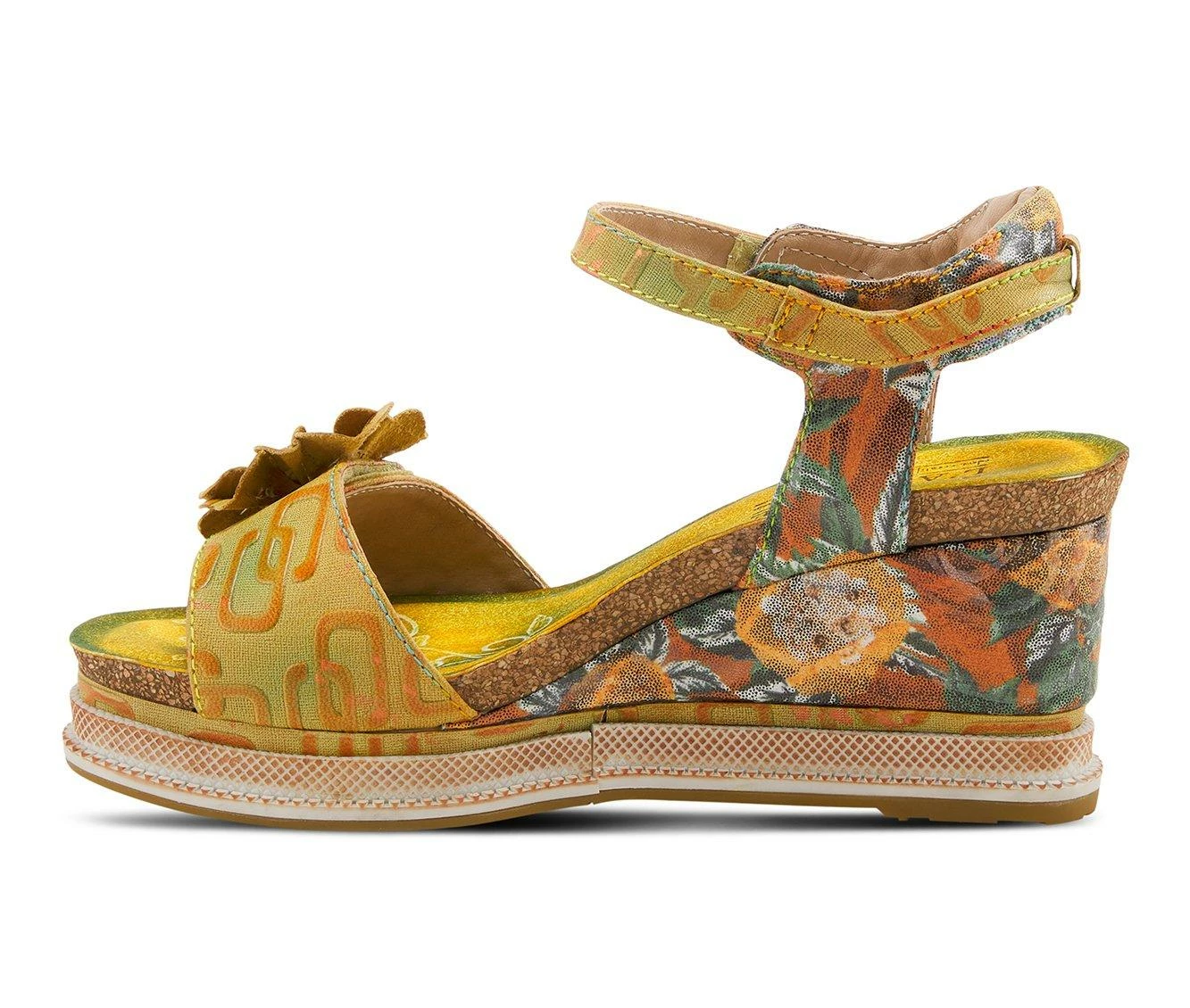 Cheap π₯° Women's L'Artiste Vienrose-Fleur Wedges Yellow Multi β€οΈ - Image 4