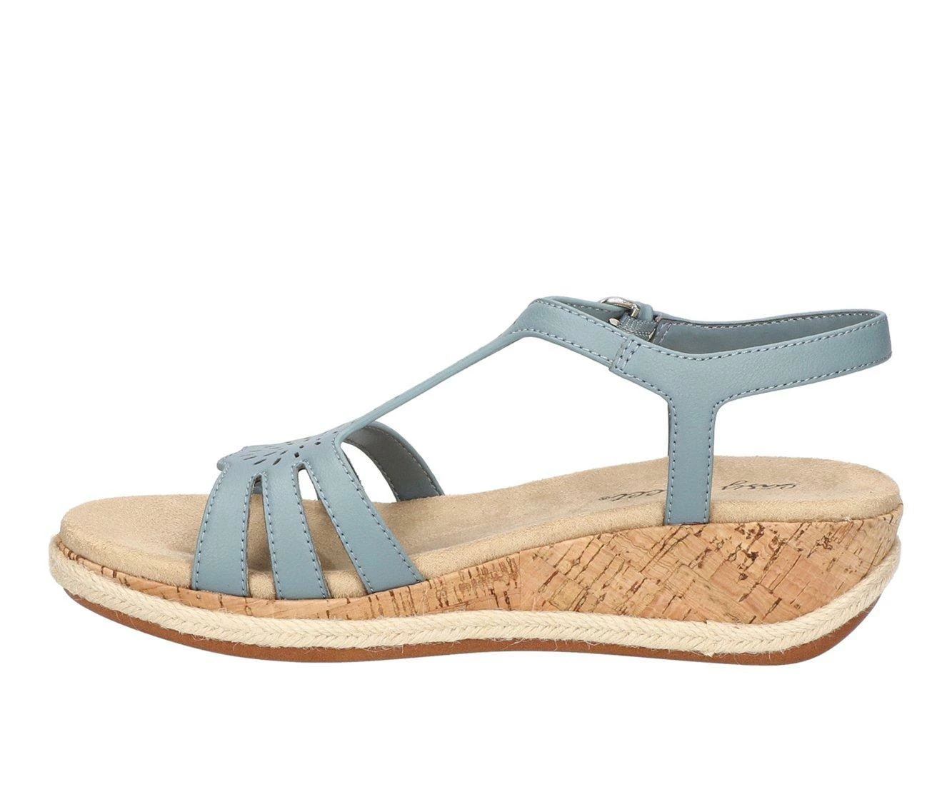 Budget π Women's Easy Street Dorinda Wedge π©΄ Sandals Blue 𧨠- Image 4