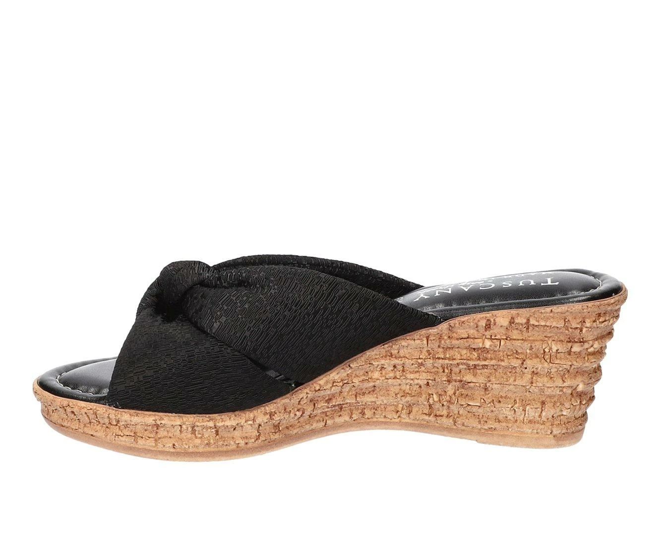 Discount π Women's TUSCANY BY EASY STREET Jolanda Wedges Black Crepe π - Image 4