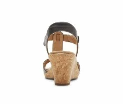 Deals ✔️ Women's Rockport Blanca T-Strap Wedge 🩴 Sandals Black ⭐ -b.o.c Sales 3 1633