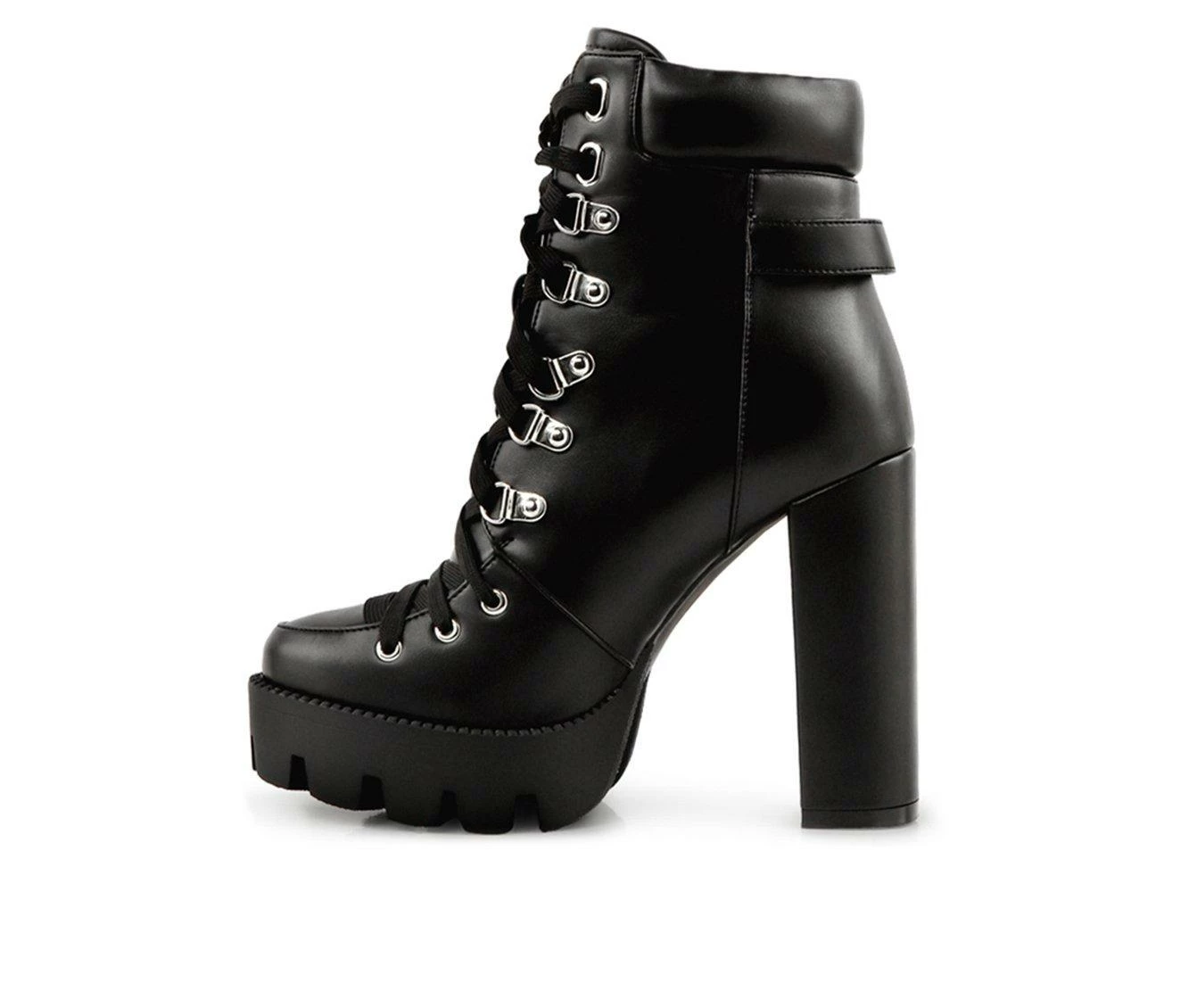 Best deal π― Women's London Rag Willow Heeled Lace Up Booties Black 𧨠- Image 4