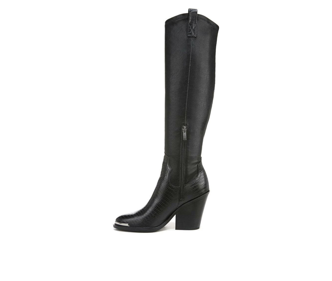 Deals π Women's Franco Sarto Glenice 2 Wide Calf Knee High Heeled Western π₯Ύ Boots Black βοΈ - Image 4