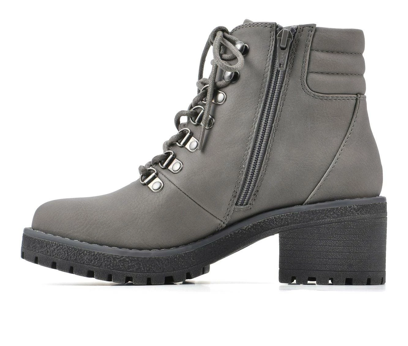 Wholesale π Women's Cliffs By White Mountain Bryce Lace Up Heeled Booties Grey Nubuck β¨ - Image 4