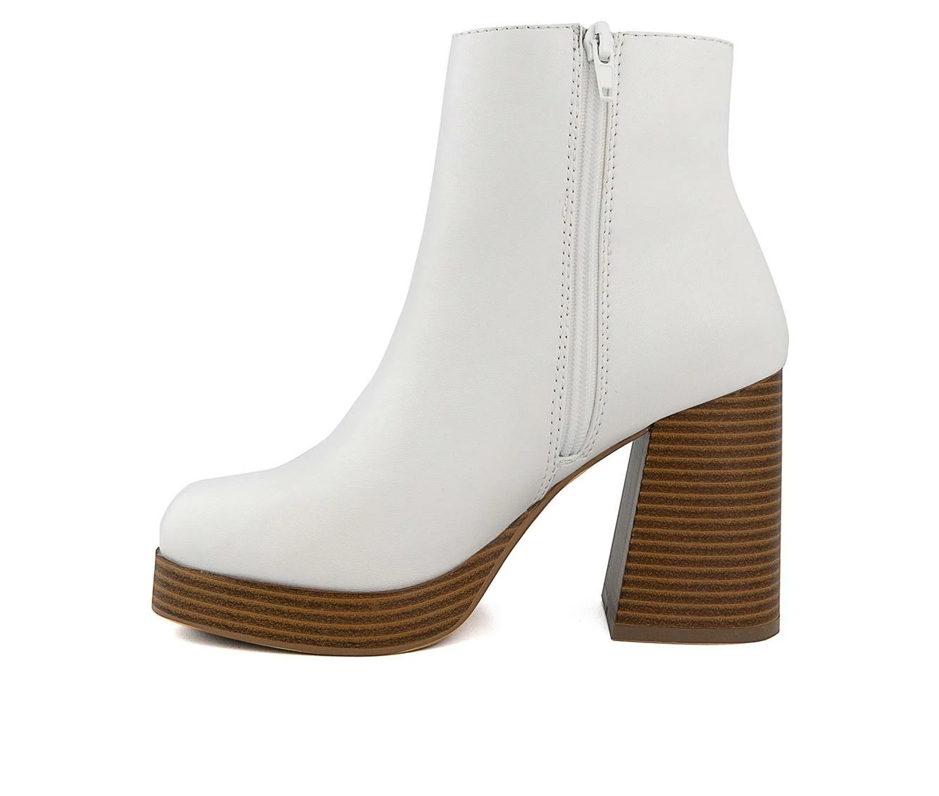 Buy π Women's Sugar Warrant Heeled Booties White π - Image 4