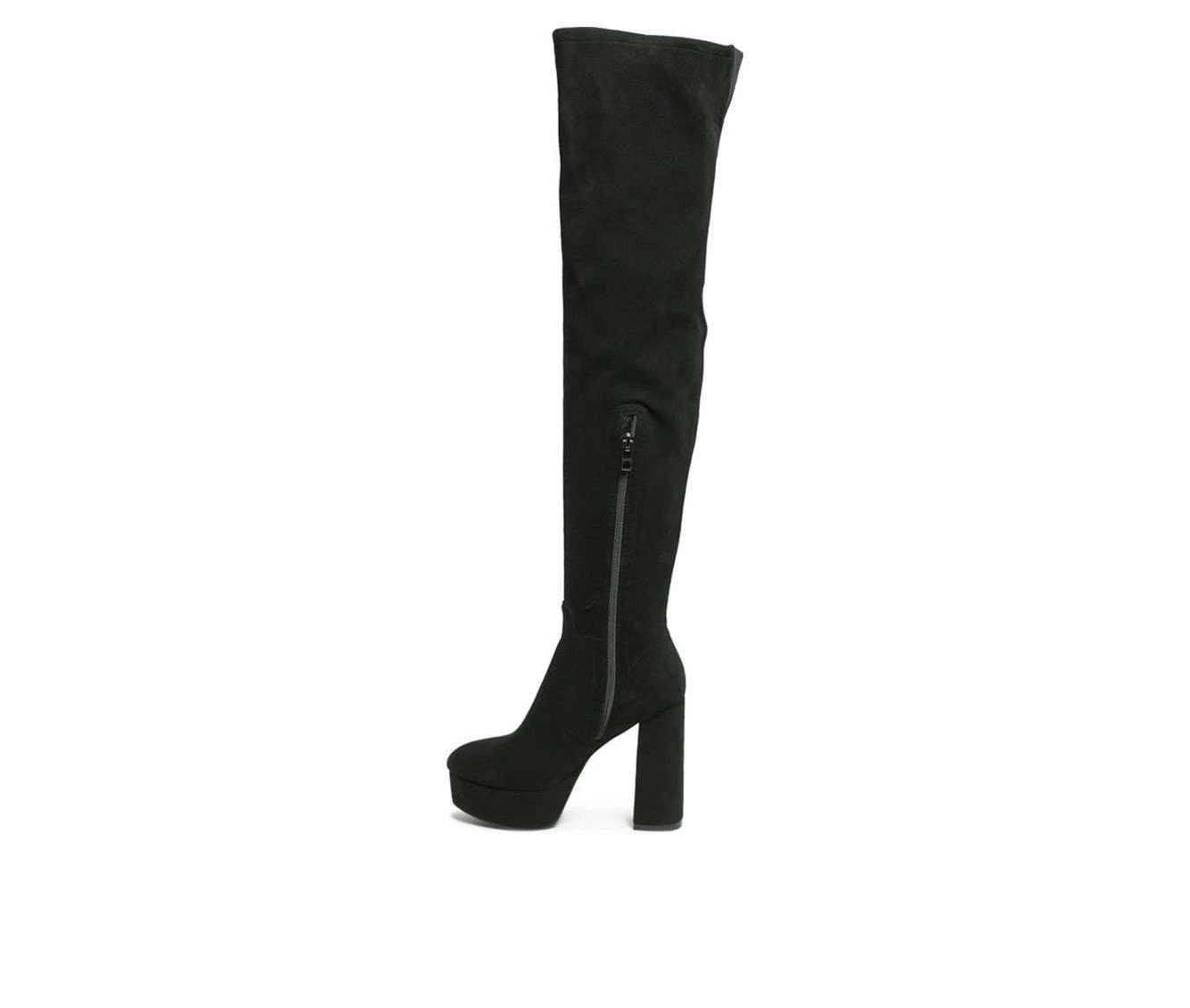 Top 10 π Women's London Rag Bubble Platform Knee High π₯Ύ Boots Black Suede π - Image 4