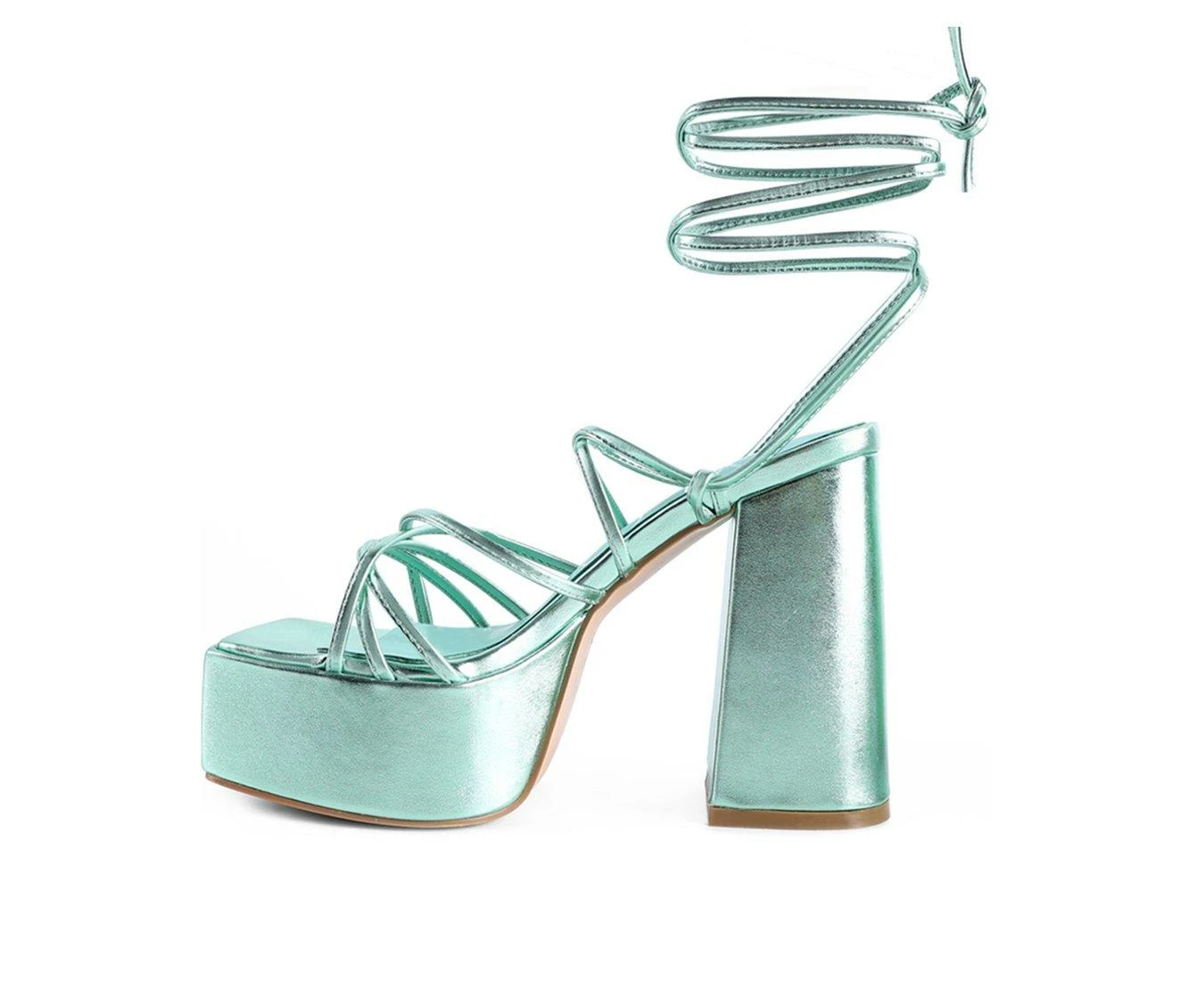 Brand new π Women's London Rag Anvil Platform Block π Heels Green π€© - Image 4