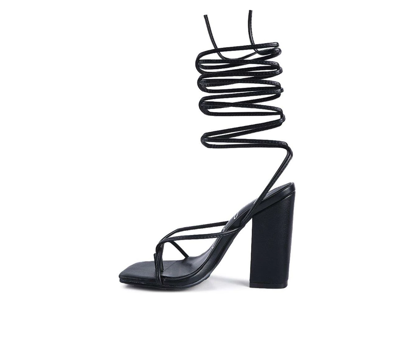 New π Women's London Rag Dance Block Heel π Dress π©΄ Sandals Black π₯° - Image 4