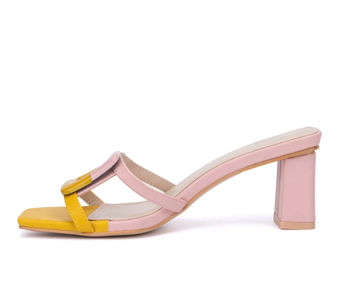 Deals π Women's New York And Company Halo Block Heel π Dress π©΄ Sandals Yellow β - Image 4