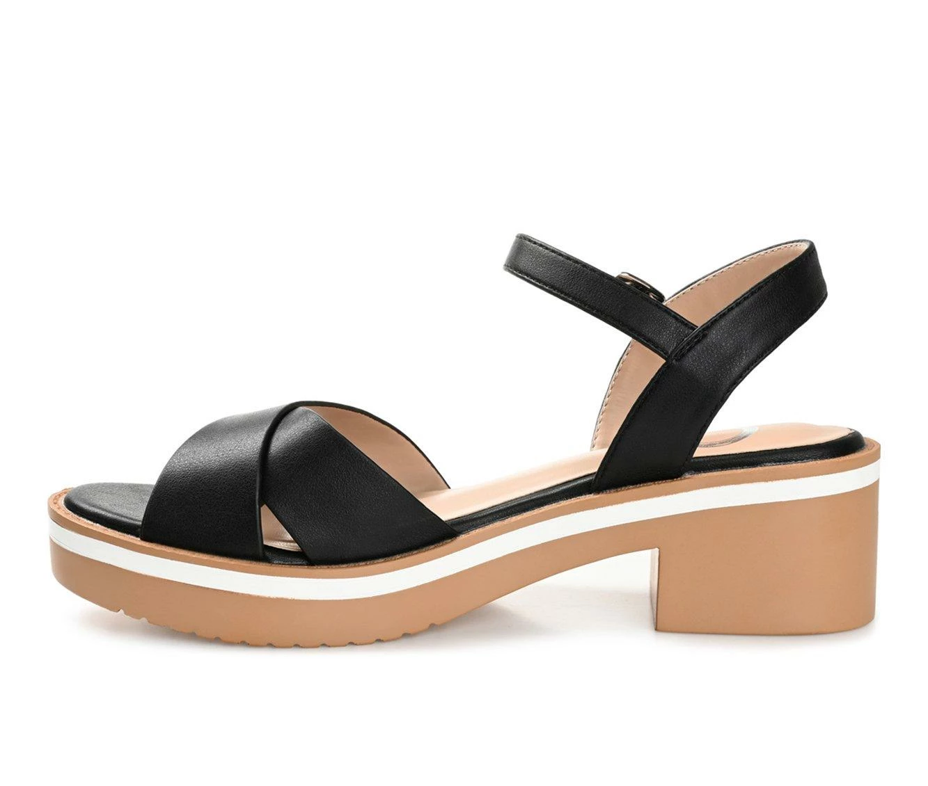 New π Women's Journee Collection Hilaree Block Heeled π©΄ Sandals Black π - Image 4