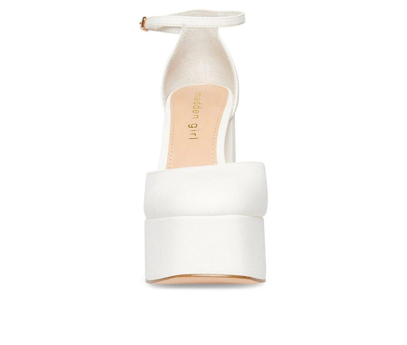 Coupon β€οΈ Women's Madden Girl Dion Mary Jane Platform Pumps White Pari π - Image 4
