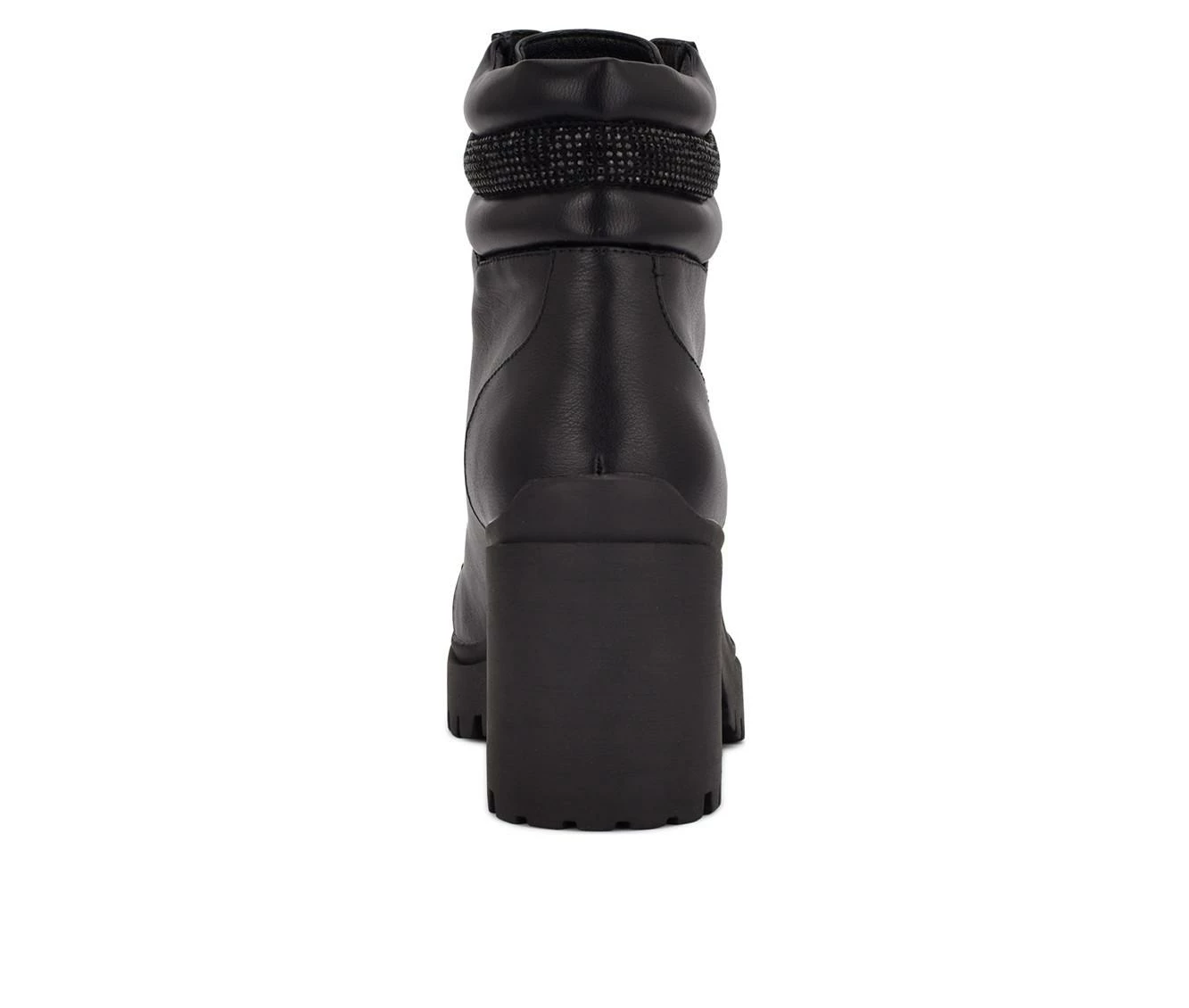 Best Pirce π Women's Nine West Quona Heeled Combat Booties Black βοΈ - Image 4