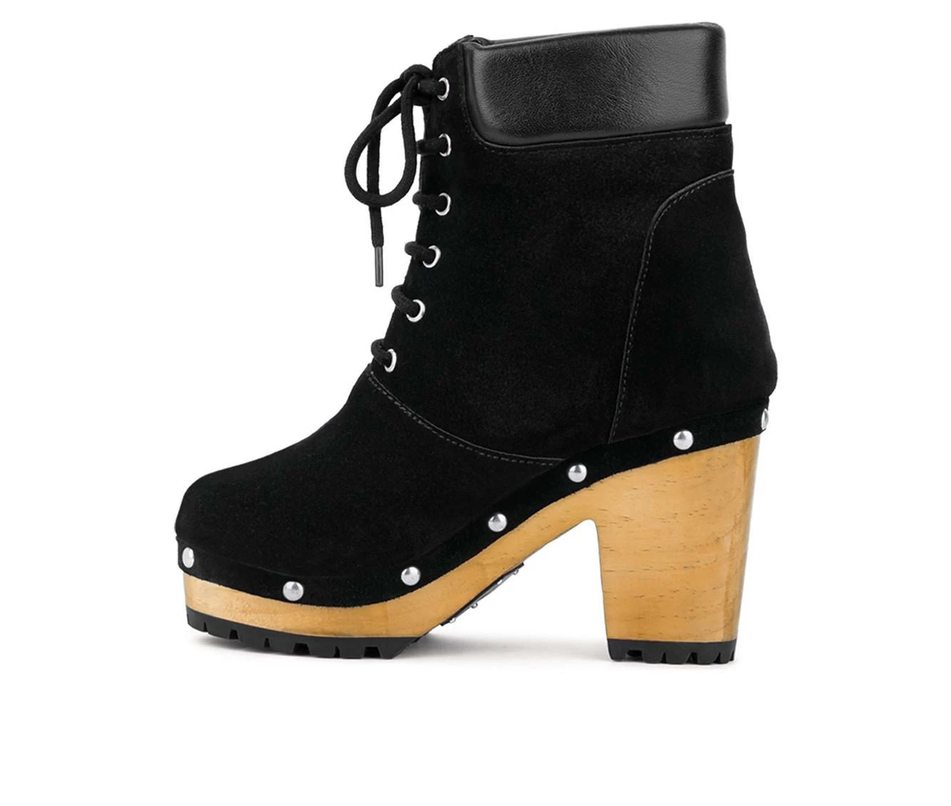 Outlet π Women's Rag & Co Maaya Heeled Lace Up Booties Black π - Image 4