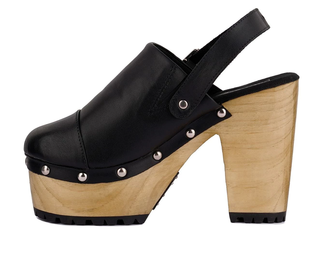 Best Sale π― Women's Rag & Co Alona Block Heel Platform Clogs Black π - Image 4