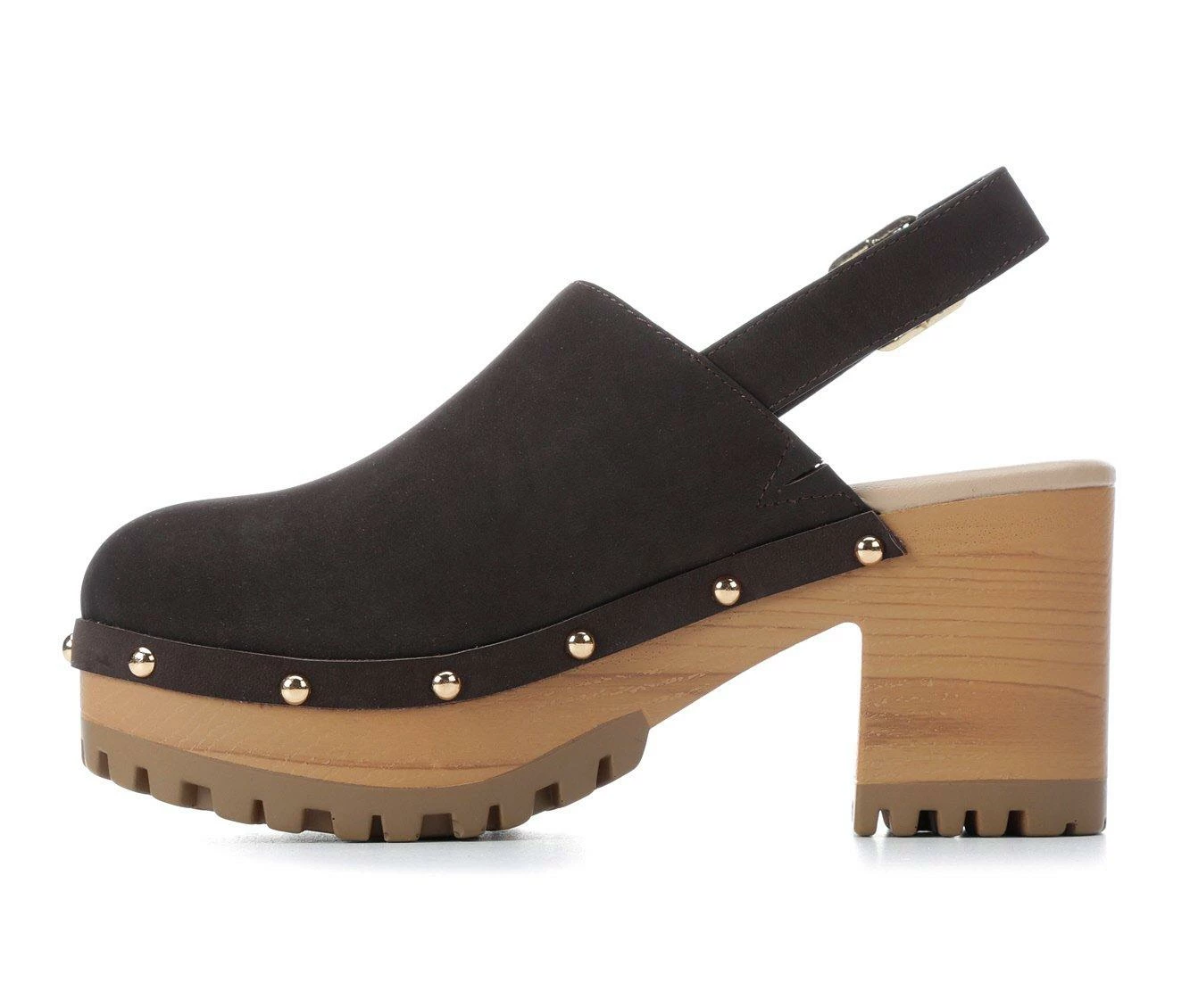 Top 10 π₯ Women's Sugar Claudia Heeled Clogs Brown 𧨠- Image 4