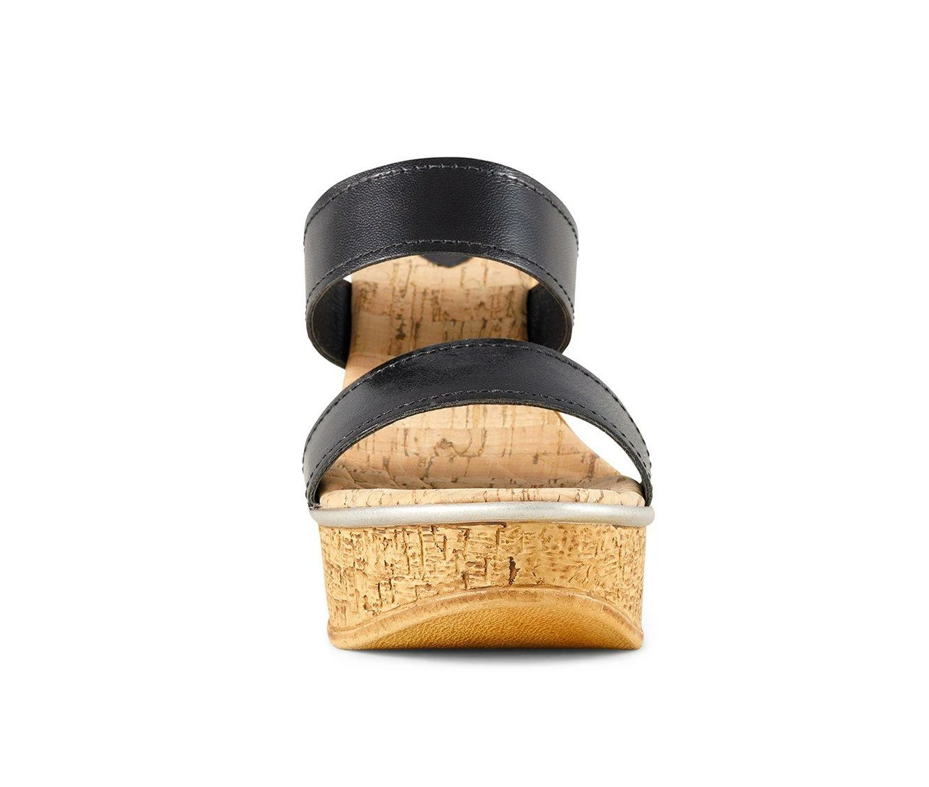 Budget π Women's Love And Liberty Brooklyn Platform Wedge π©΄ Sandals Black Leather π€© - Image 5