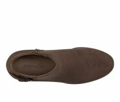 Best Sale 😉 Women's Aerosoles Bradley Wedge Booties Brown PU Suede 🧨 -b.o.c Sales 4 1413